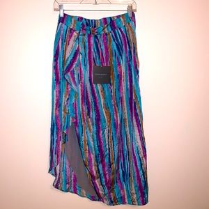 ❗️NWT❗️👗High-waisted multicoloured skirt w/ slit